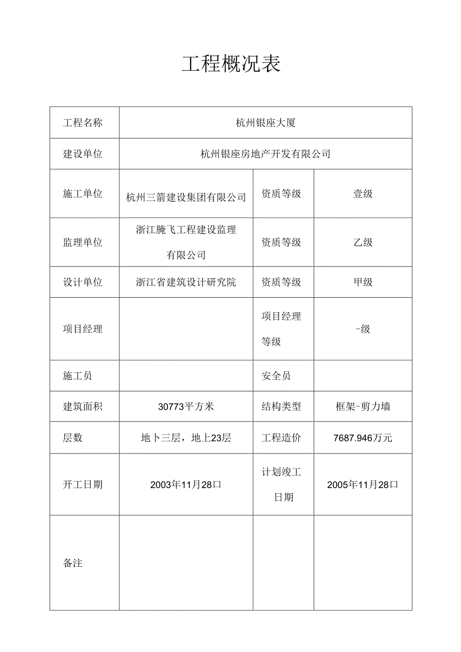 工程概况表范本.docx_第1页