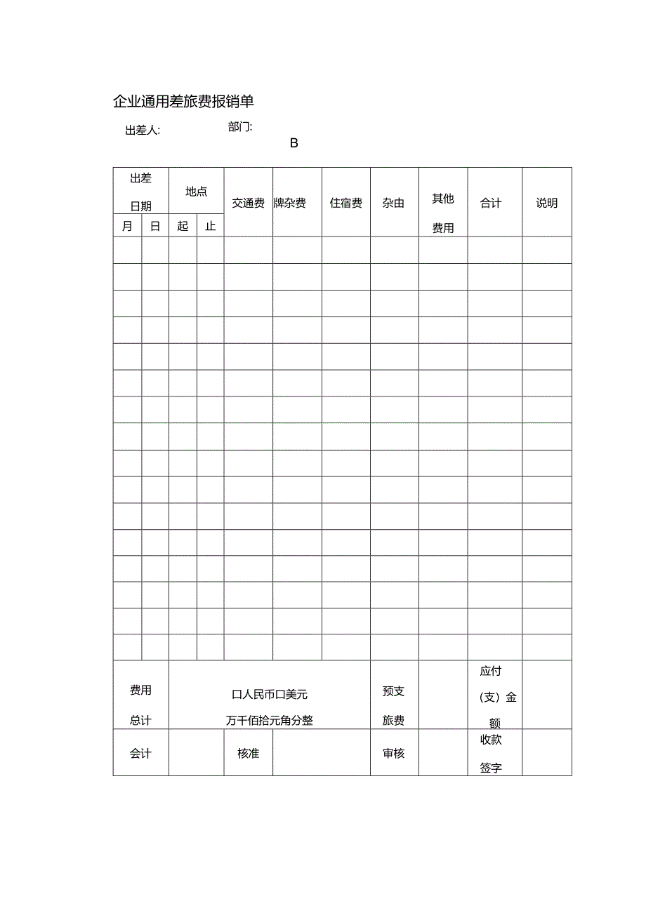 企业通用差旅费报销单.docx_第1页