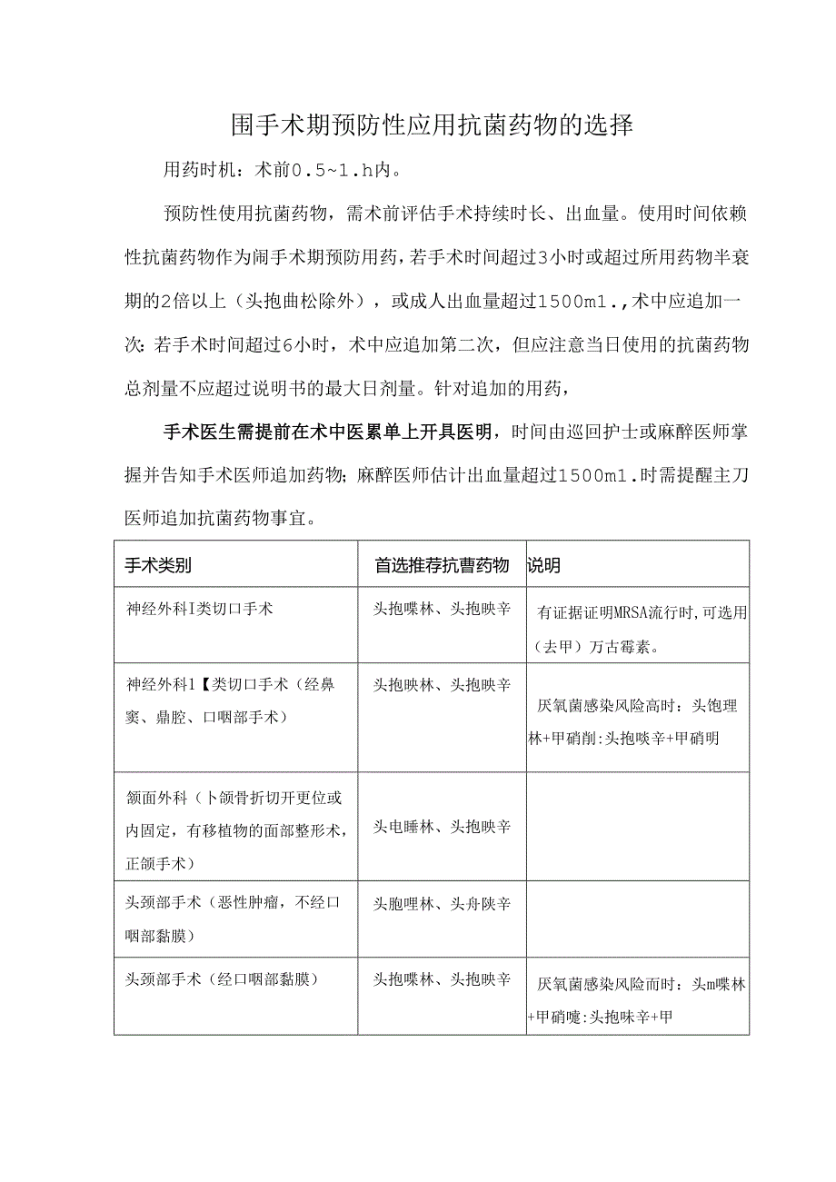 围手术期预防性应用抗菌药物的选择.docx_第1页