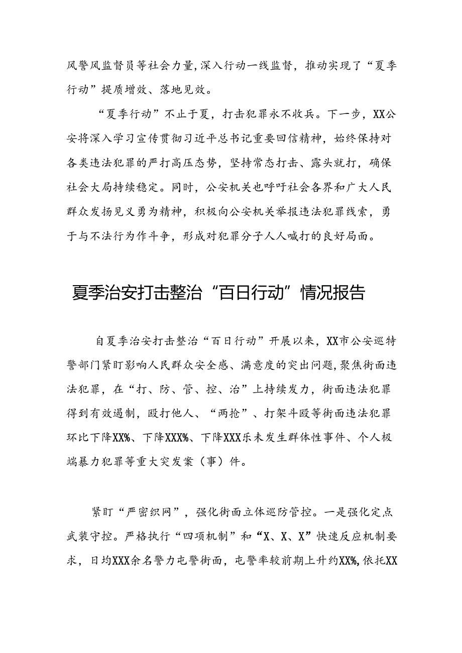 2024年夏季治安打击整治行动开展情况汇报九篇.docx_第3页