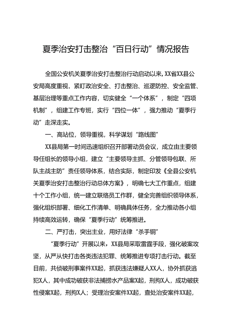 2024年派出所深入推进夏季治安打击整治“百日行动”总结报告23篇.docx_第1页