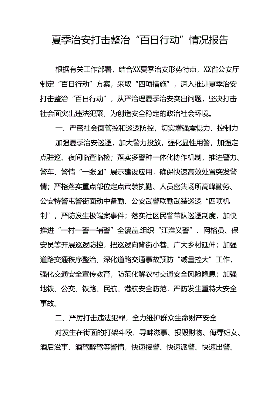 2024年派出所深入推进夏季治安打击整治“百日行动”总结报告23篇.docx_第3页