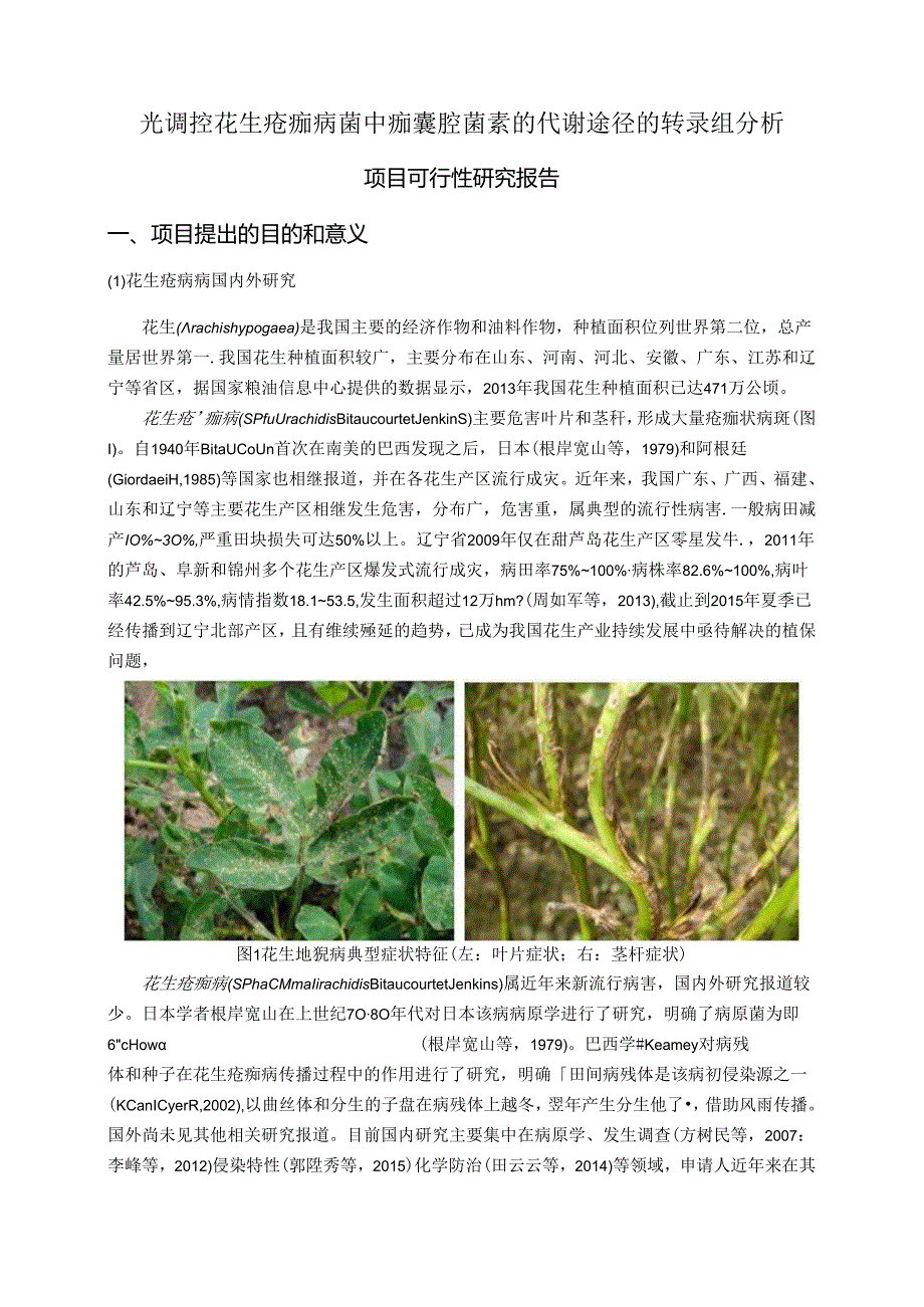 光调控花生疮痂病菌中痂囊腔菌素的代谢途径的转录组分析.docx_第1页