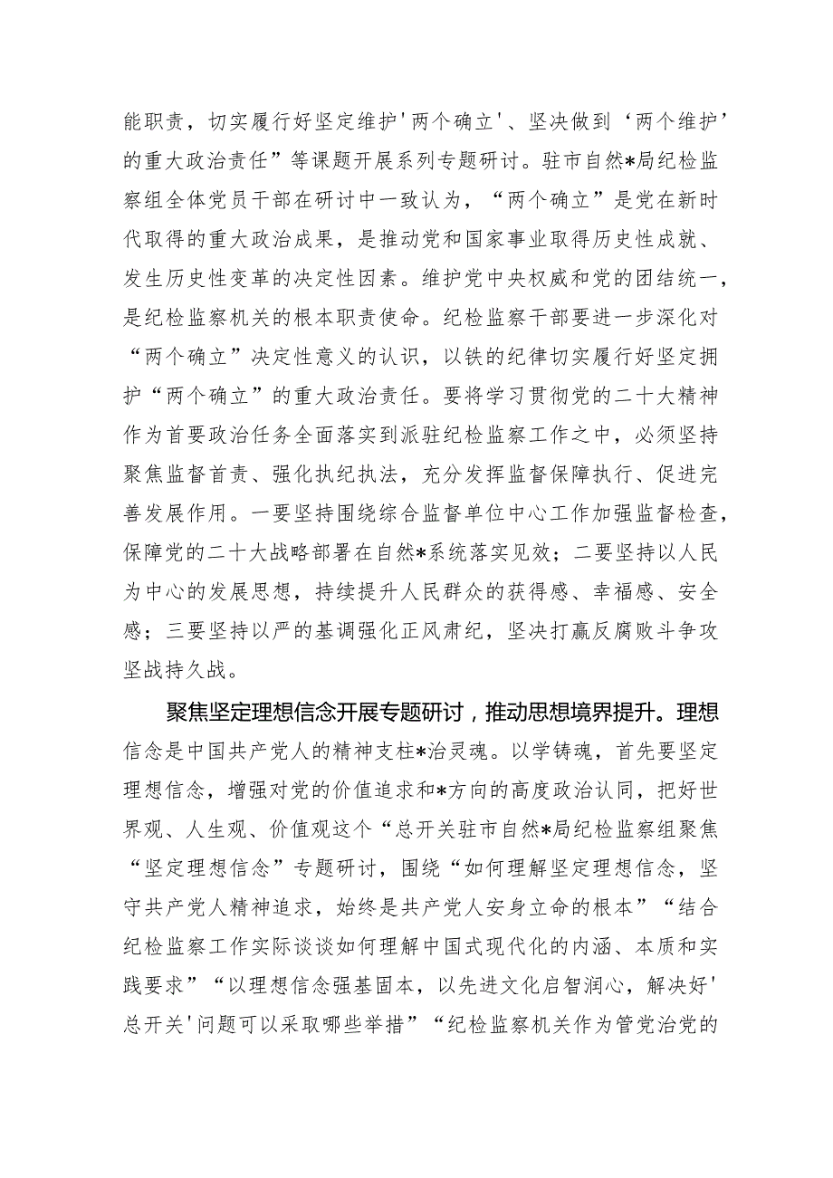 纪检组主题教育理论学习研讨交流情况汇报.docx_第2页