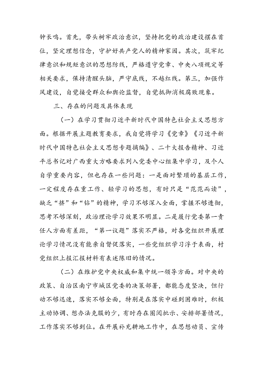 乡镇党委书记关于第二批主题教育专题民主生活会个人对照检查材料.docx_第2页