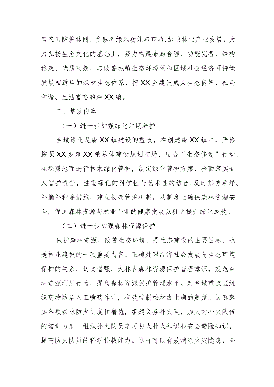 XX乡创建省级森XX镇预检反馈问题整改方案.docx_第2页