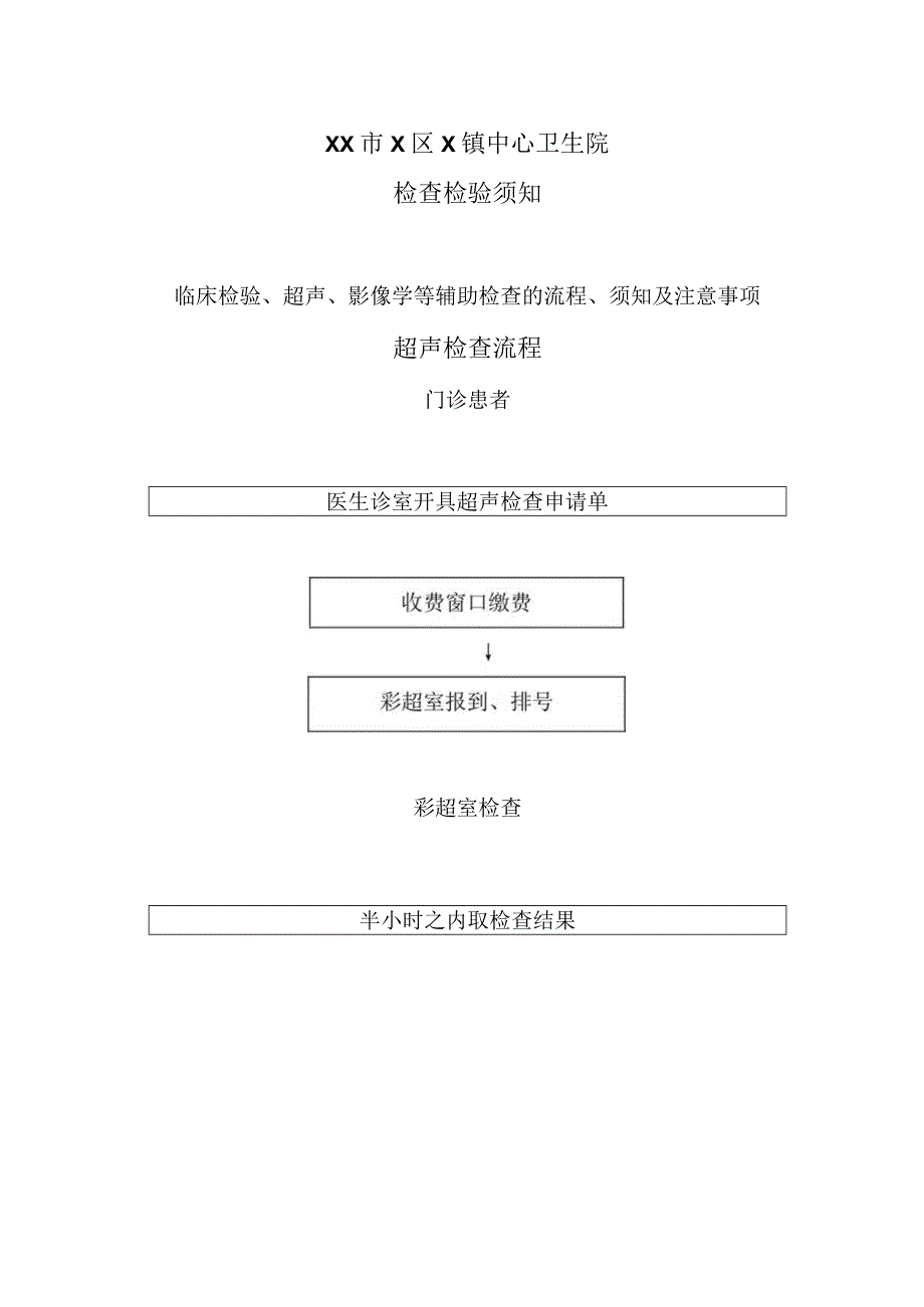 XX市X区X镇中心卫生院检查检验须知（2024年）.docx_第1页