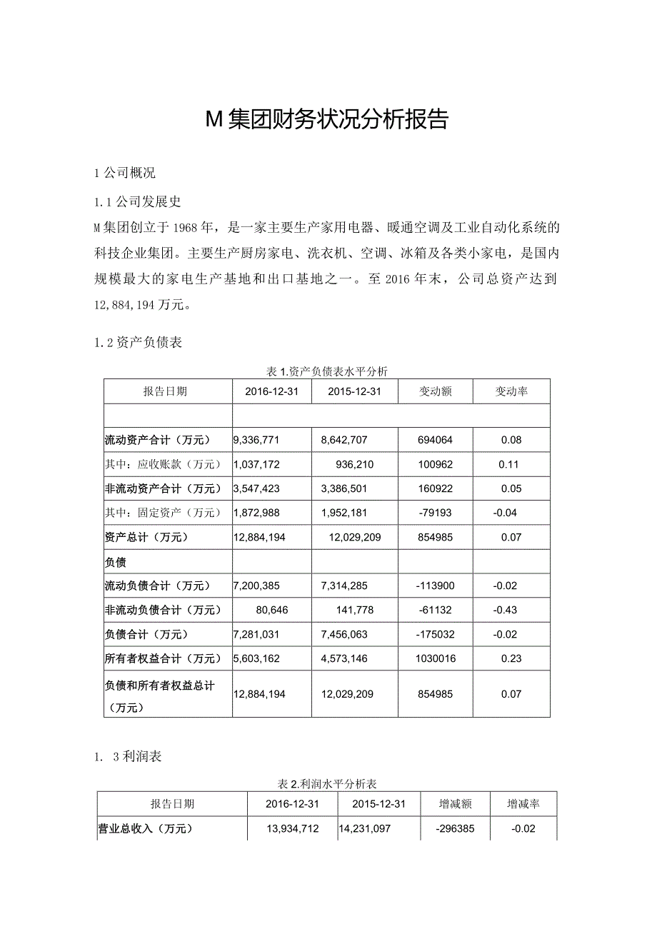 M集团财务状况分析报告20170715素材.docx_第1页