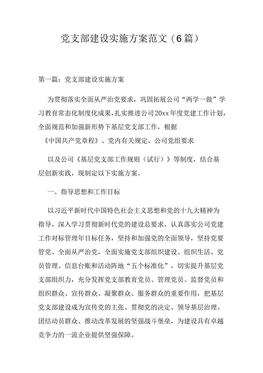 党支部建设实施方案范文.docx_第1页