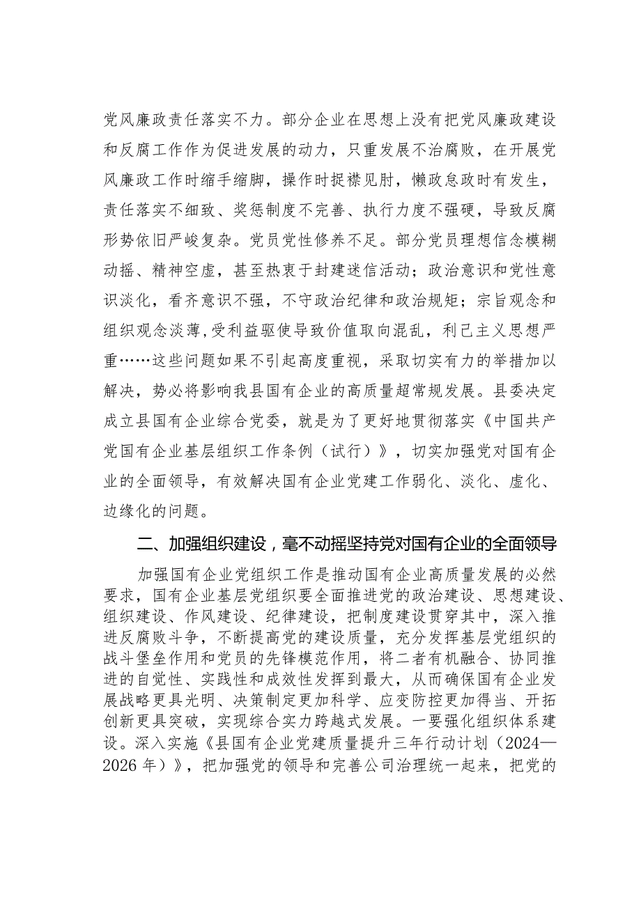 在某某县国有企业综合委员会成立大会上的讲话.docx_第3页