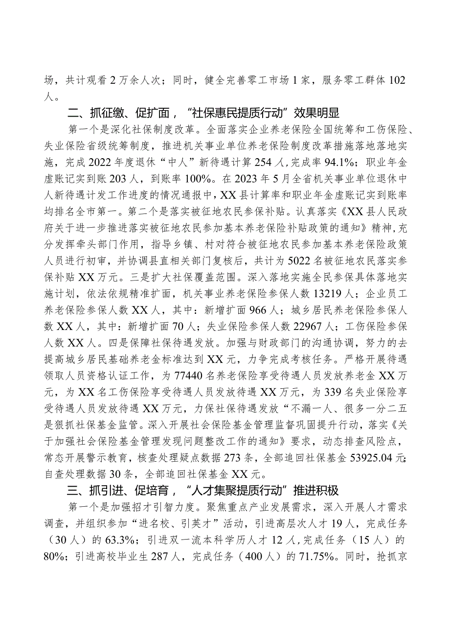 县人社局2023年上半年重点工作任务指标进展情况汇报.docx_第2页