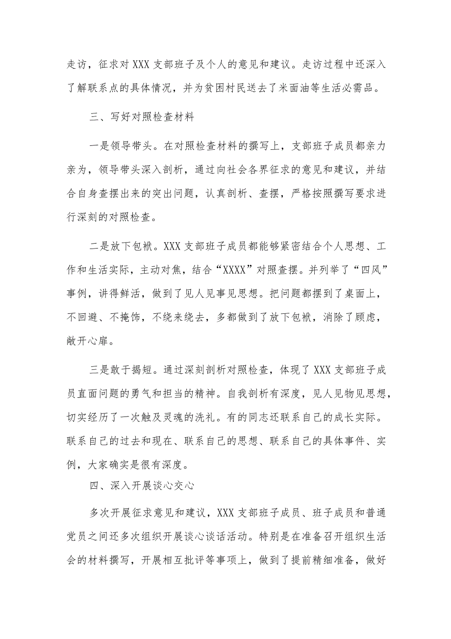 2022党支部组织生活会情况总结报告党支部组织生活会工作报告7篇.docx_第3页