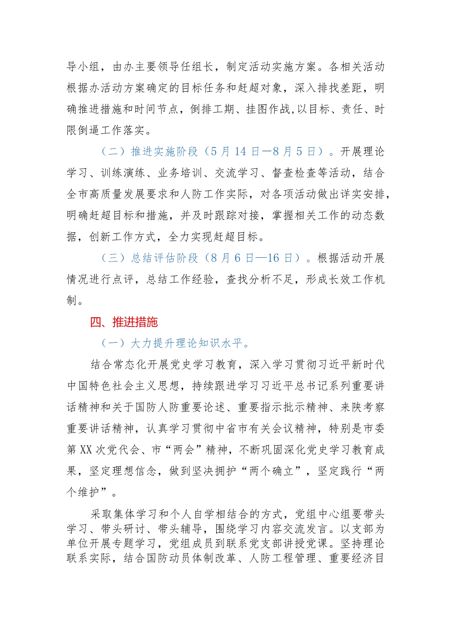 xx市人民防空办公室党组“学先进、找差距补短板、强弱项”活动实施方案.docx_第3页