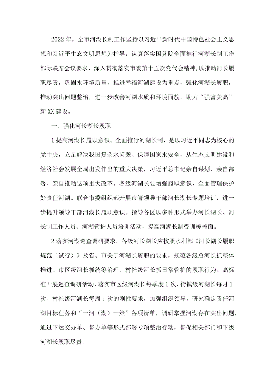 2023年度XX市河湖长制工作要点.docx_第1页