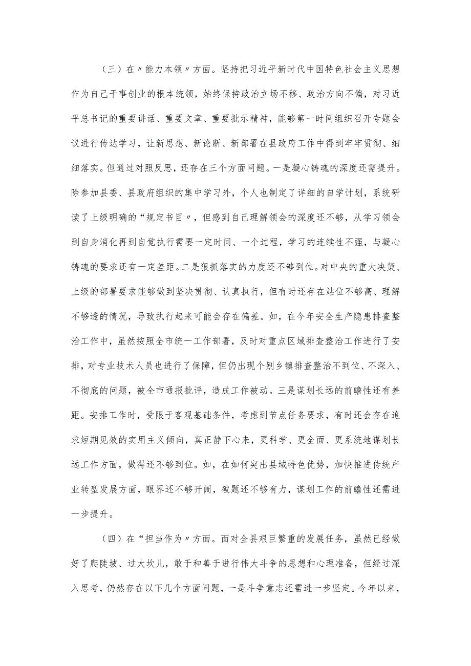 县长专题民主生活会对照检查材料（六个带头）.docx_第3页