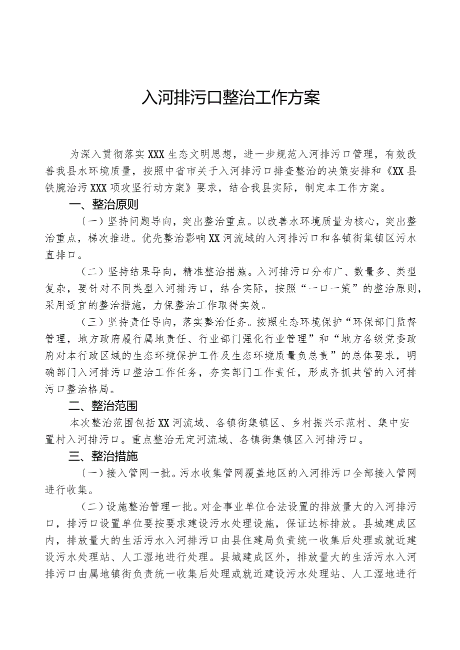 入河排污口整治工作方案.docx_第1页