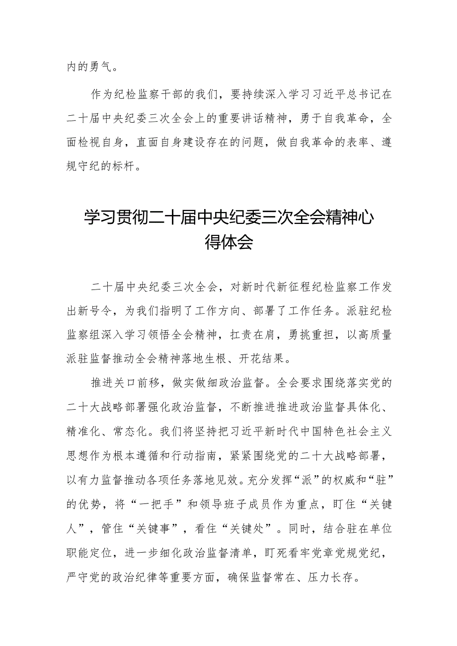 纪检监察干部学习二十届中央纪委三次全会精神心得体会二十篇.docx_第3页