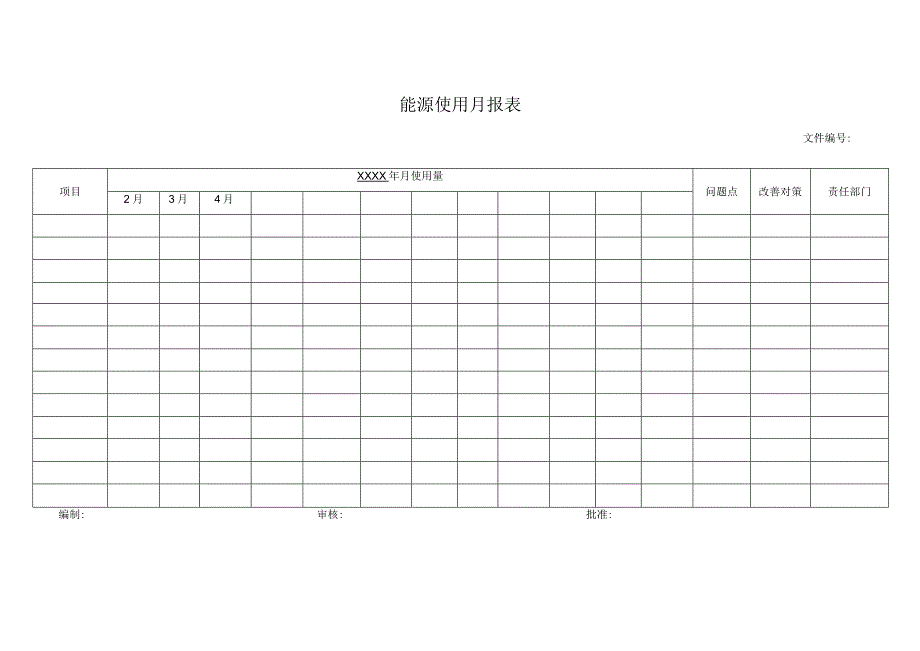 能源使用月报表.docx_第1页
