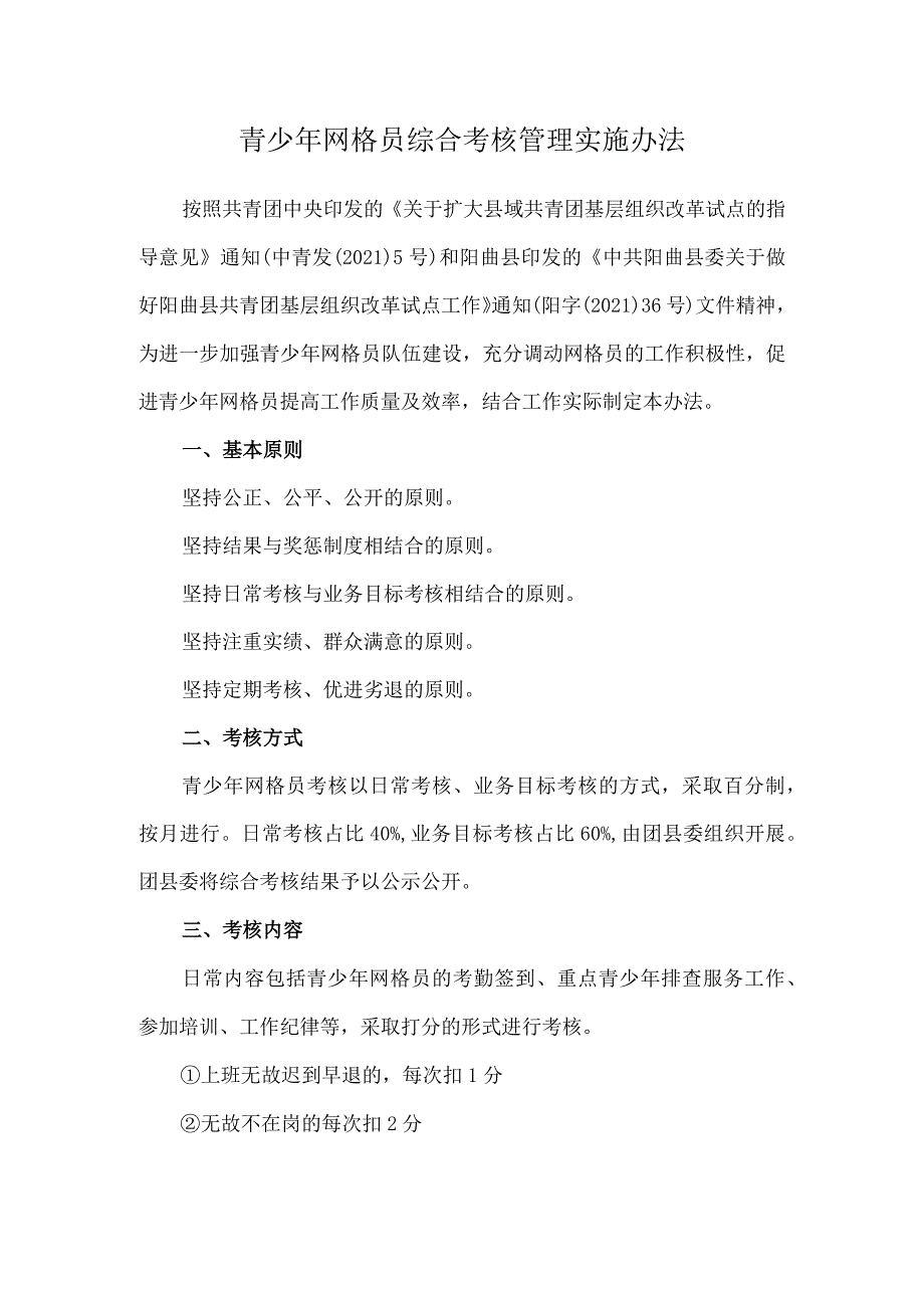 青少年网格员综合考核管理实施办法.docx_第1页