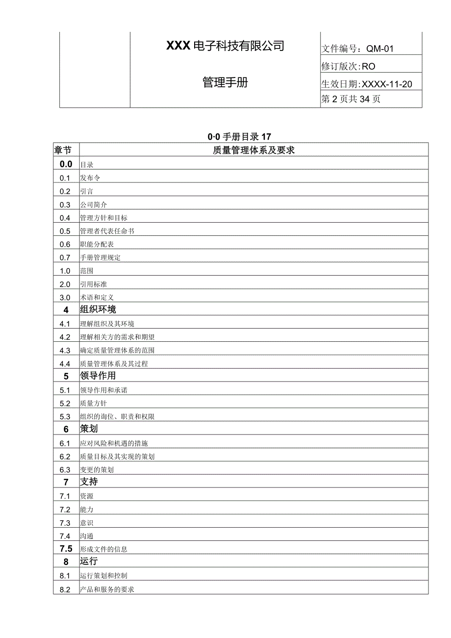 GBT19001-2016管理体系质量手册（电子行业）.docx_第2页