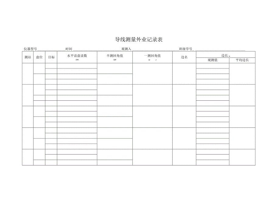 导线测量外业记录表.docx_第1页