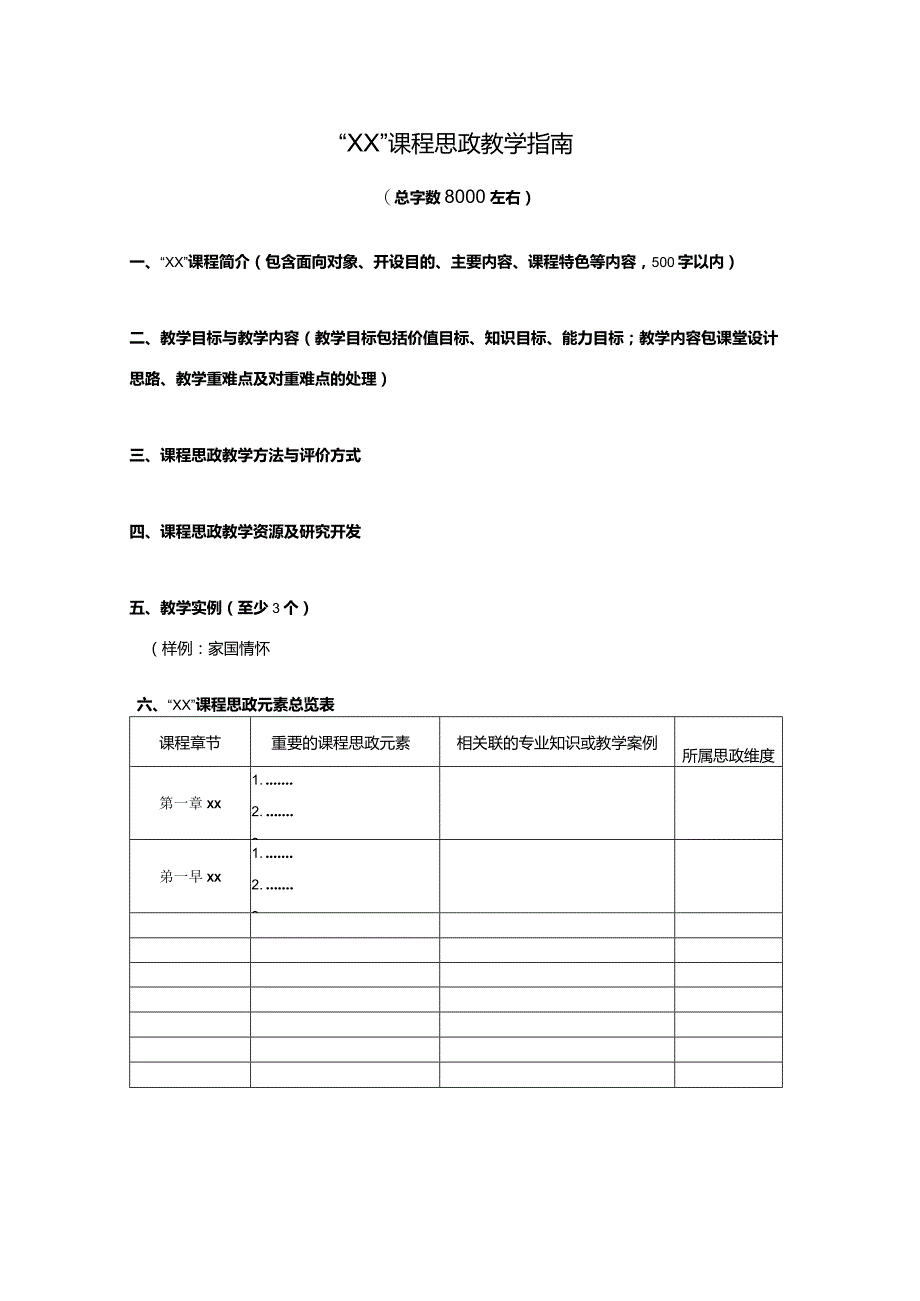 “XX”课程思政教学指南.docx_第1页