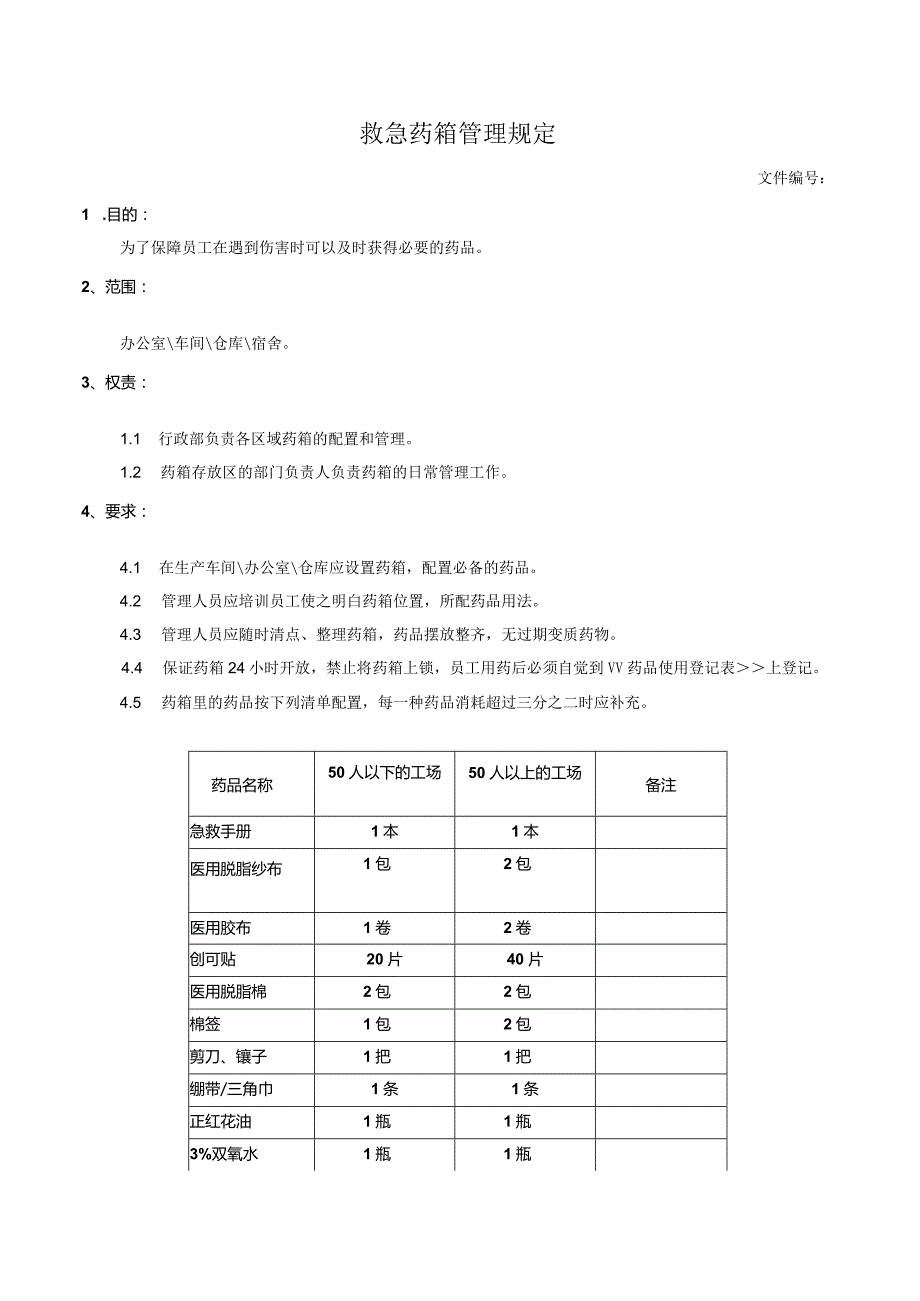 救急药箱管理规定.docx_第1页