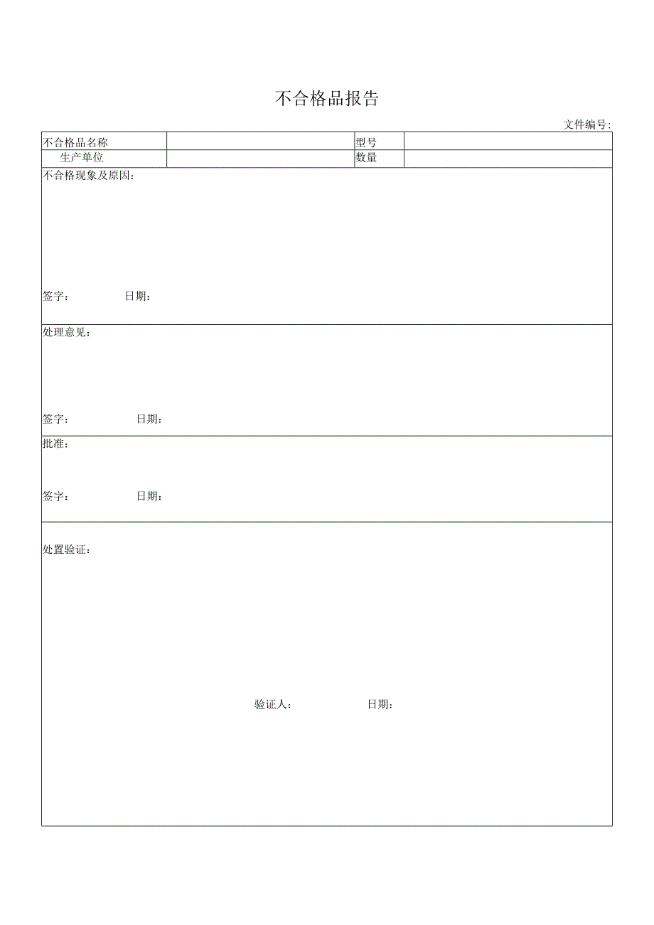 不合格品报告.docx_第1页