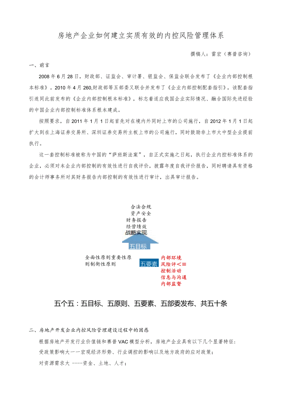 房地产企业如何建立实质有效的内控风险管理体系.docx_第1页