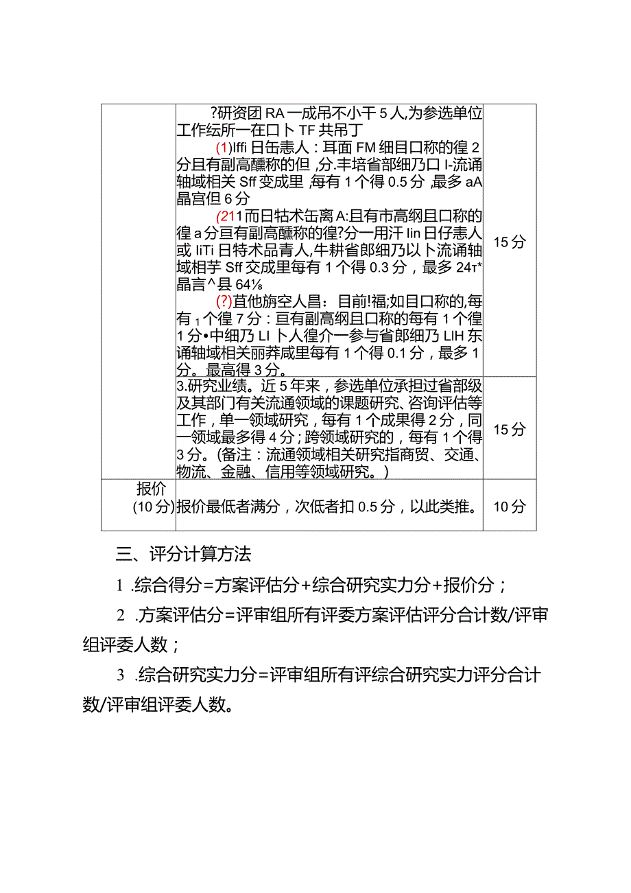 《现代流通体系建设研究》课题承担机构竞争性比选评审规则及评分准则.docx_第3页