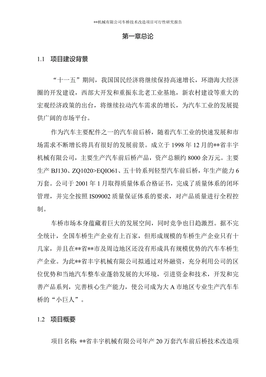 机械有限公司车桥技术改造项目可行性研究报告.docx_第3页