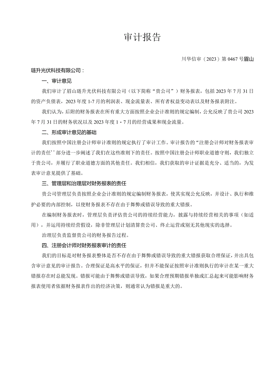 琏升科技：眉山琏升光伏科技有限公司2023年1-7月审计报告.docx_第2页