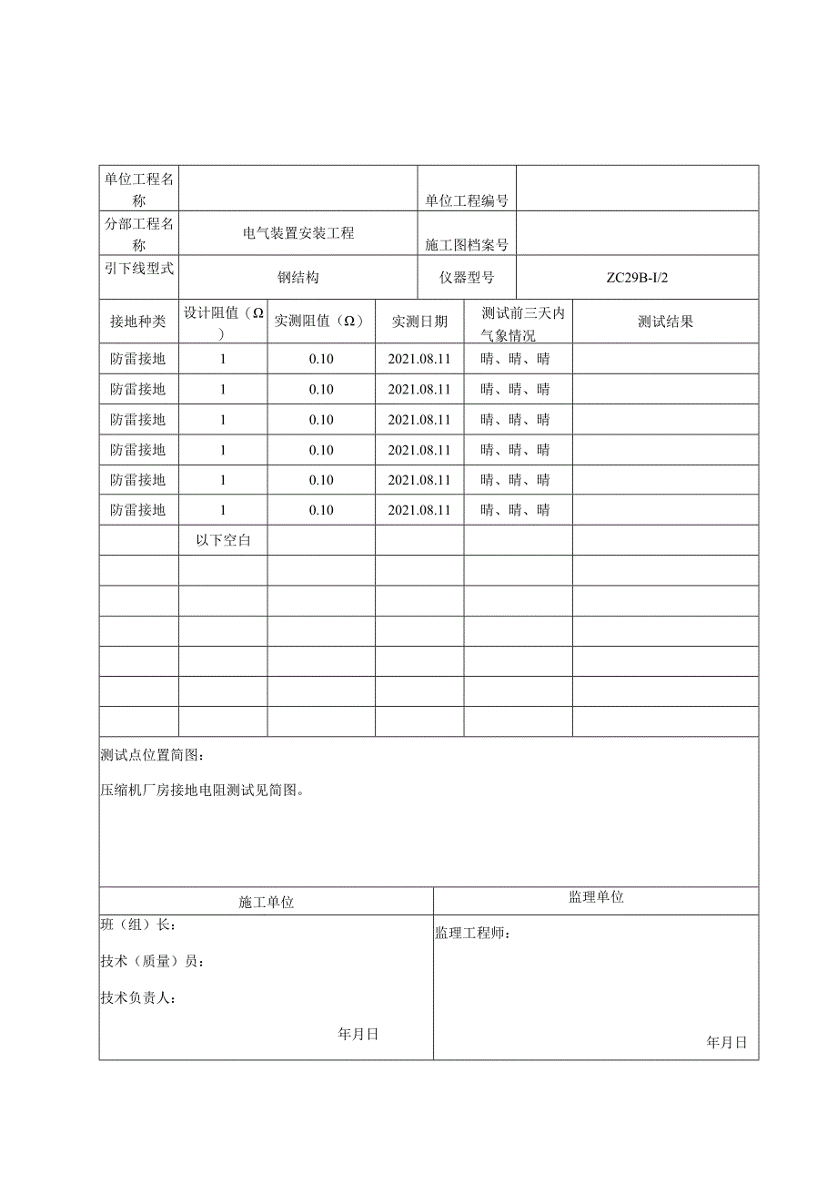 接地电阻测试记录.docx_第1页