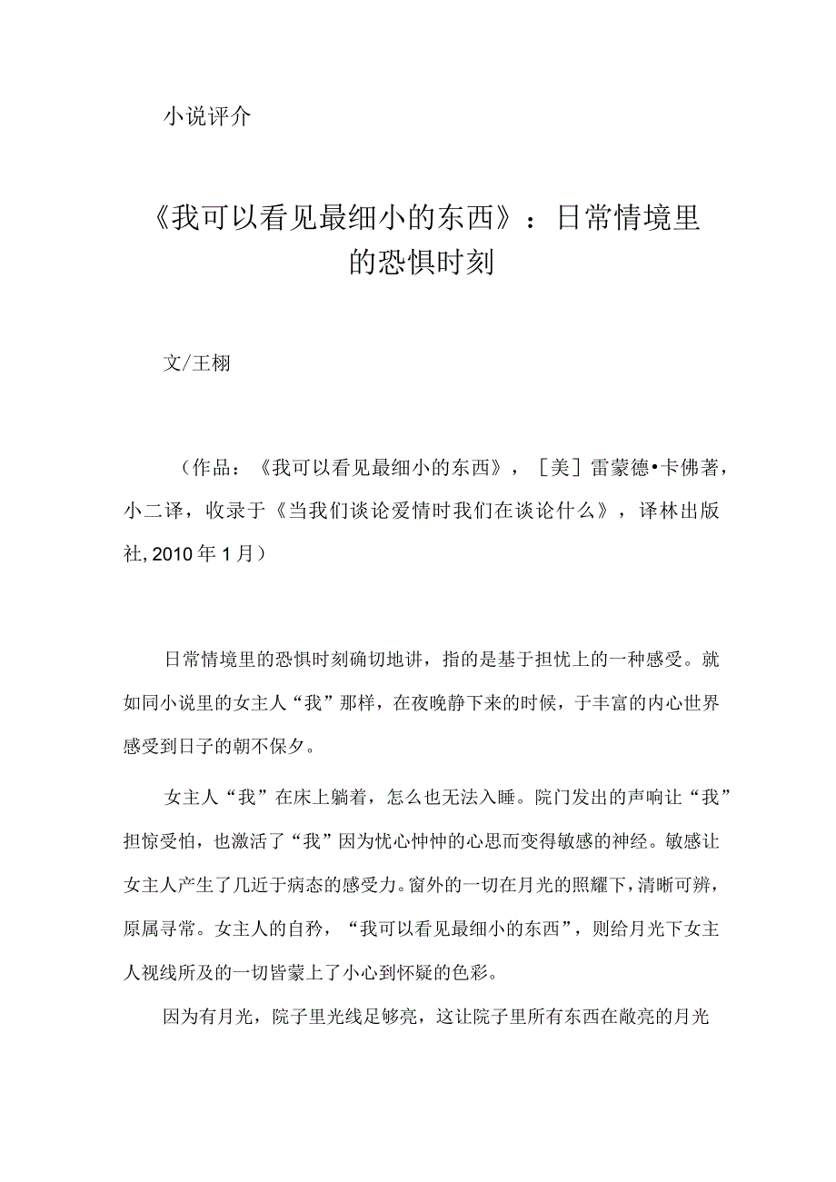 《我可以看见最细小的东西》：日常情境里的恐惧时刻.docx_第1页