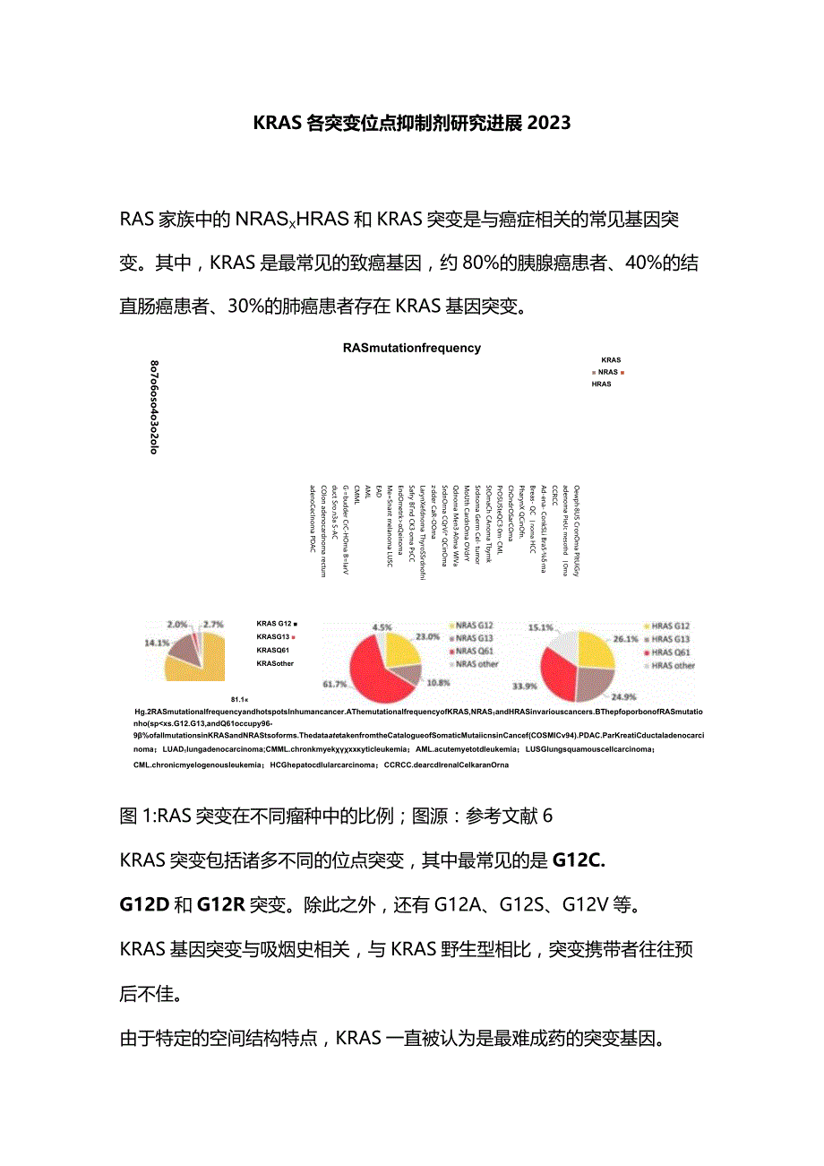 KRAS各突变位点抑制剂研究进展2023.docx_第1页