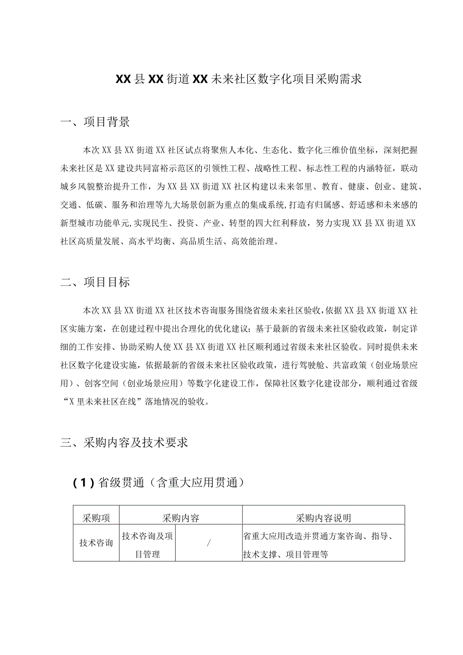 XX县XX街道XX未来社区数字化项目采购需求.docx_第1页