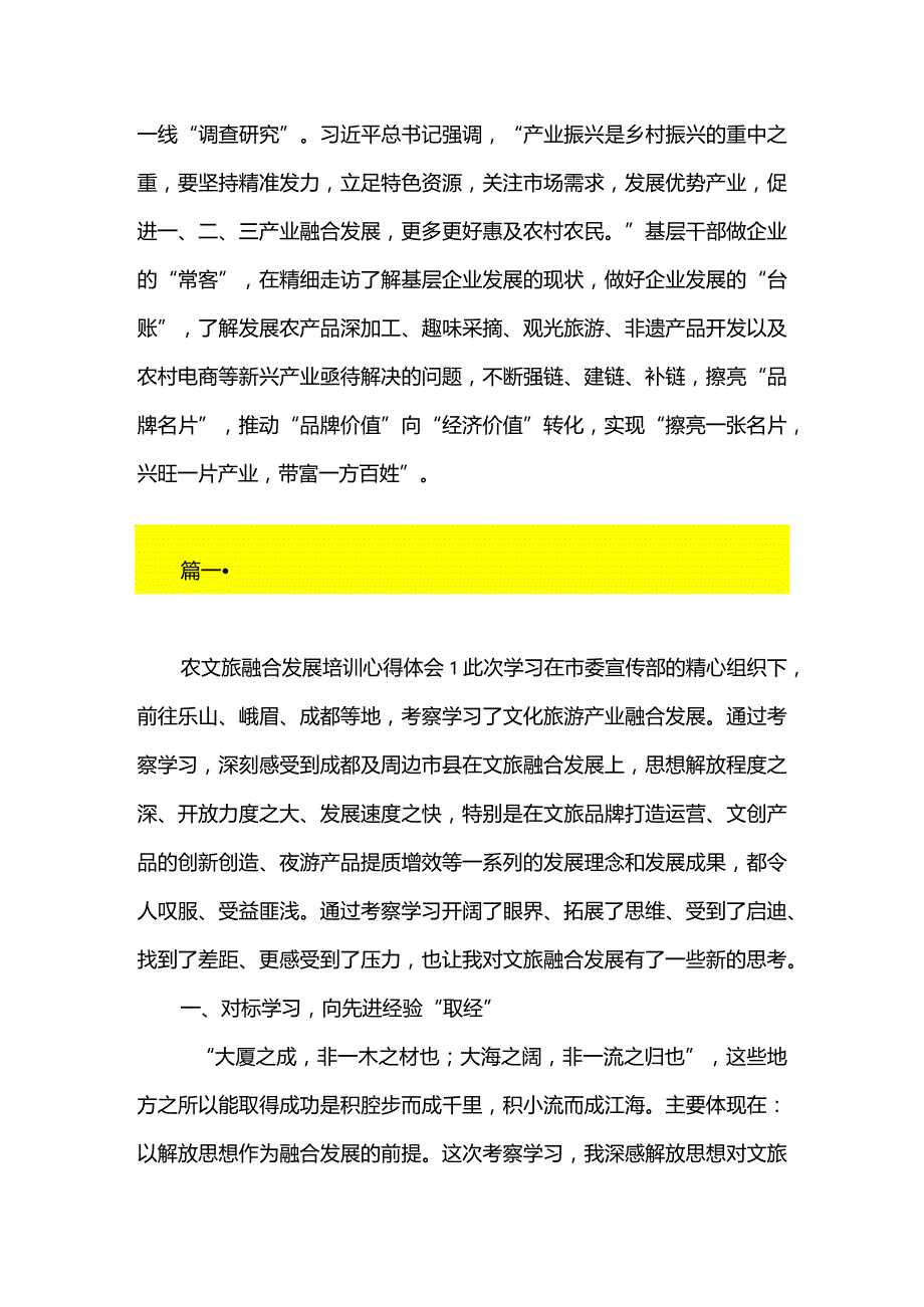 2篇做好乡村文旅融合发展调查研究心得体会.docx_第3页