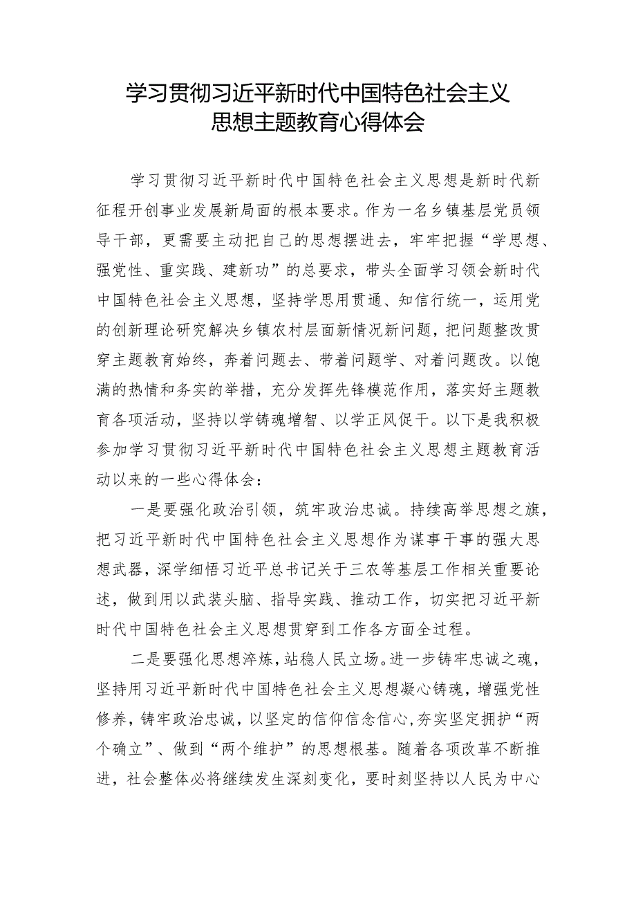 2024年第一批第二批主题教育学习心得体会报告研讨发言材料.docx_第1页