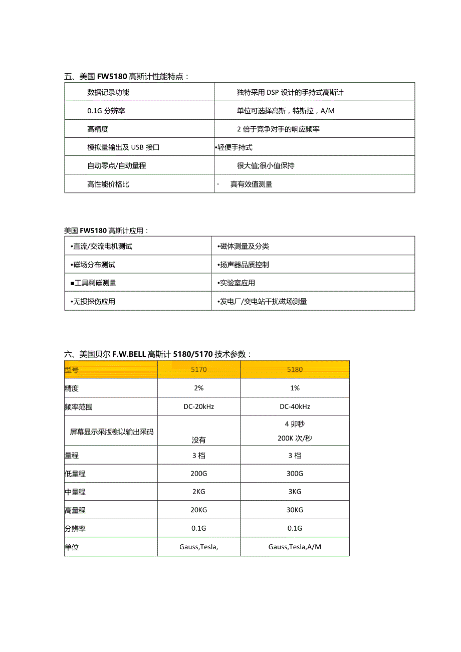 PacificscientificOECOF.W.BELL手持高斯计5180GaussTeslaMeter.docx_第2页