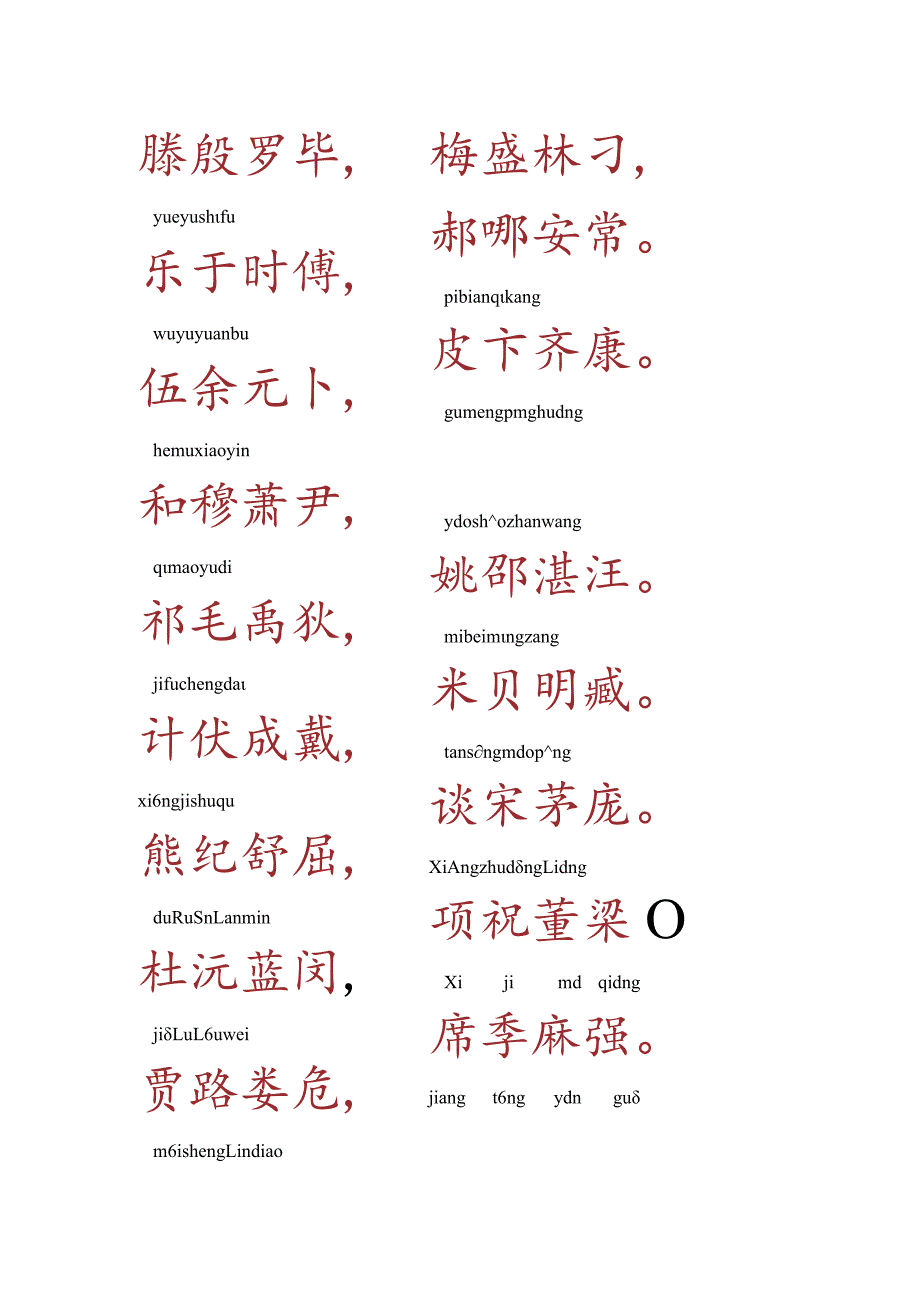 《百家姓》全文+拼音.docx_第2页