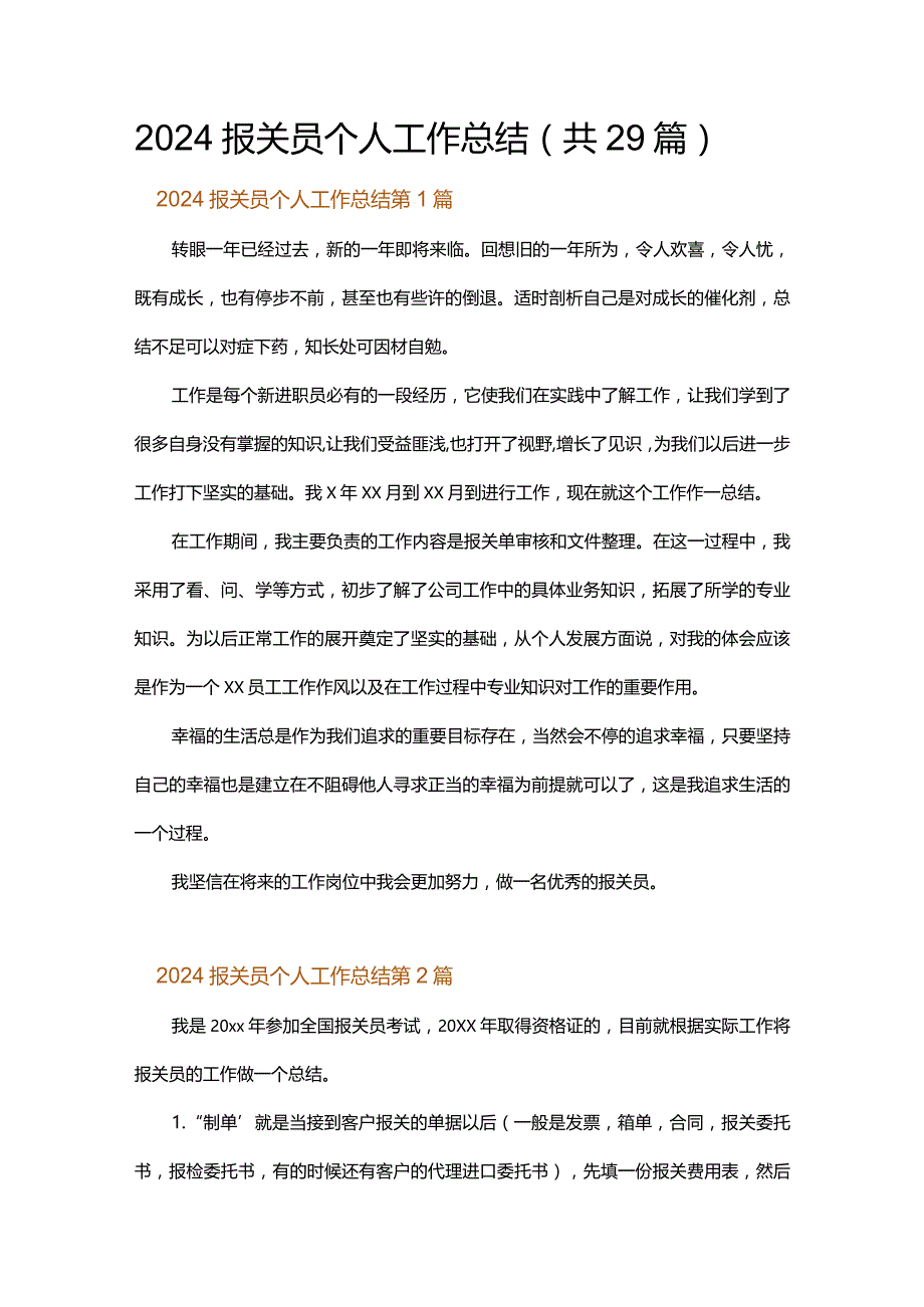 2024报关员个人工作总结.docx_第1页