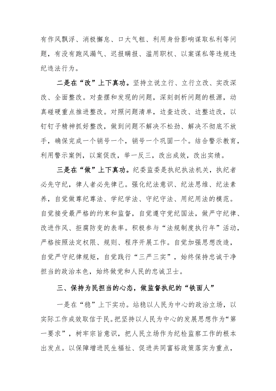 2023纪检监察干部队伍教育整顿专题学习研讨心得体会发言材料（5篇）.docx_第3页