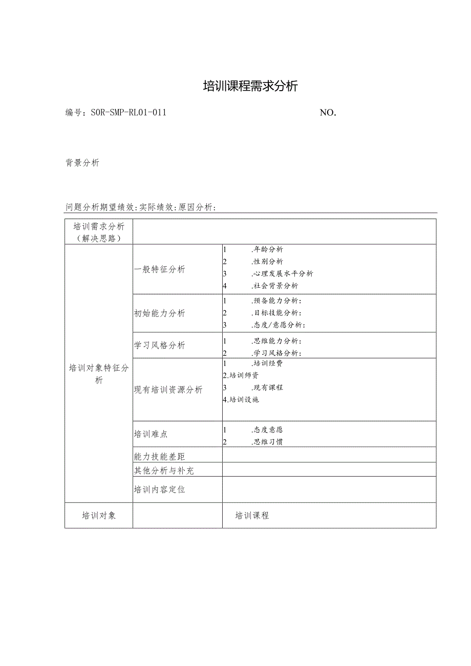 SOR-SMP-RL01-011培训课程需求分析.docx_第1页