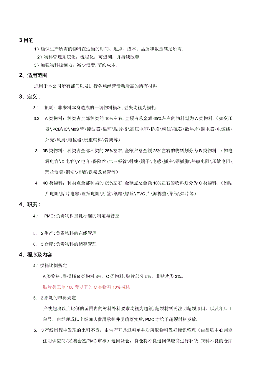 PMWI-A-016物料损耗控制管理规定.docx_第1页