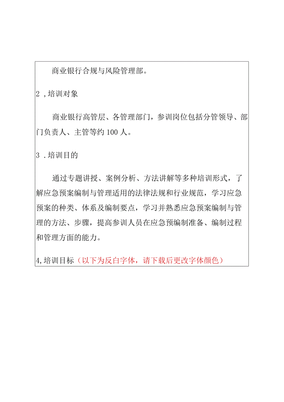 2024年商业银行应急预案编制及管理培训实施方案.docx_第2页