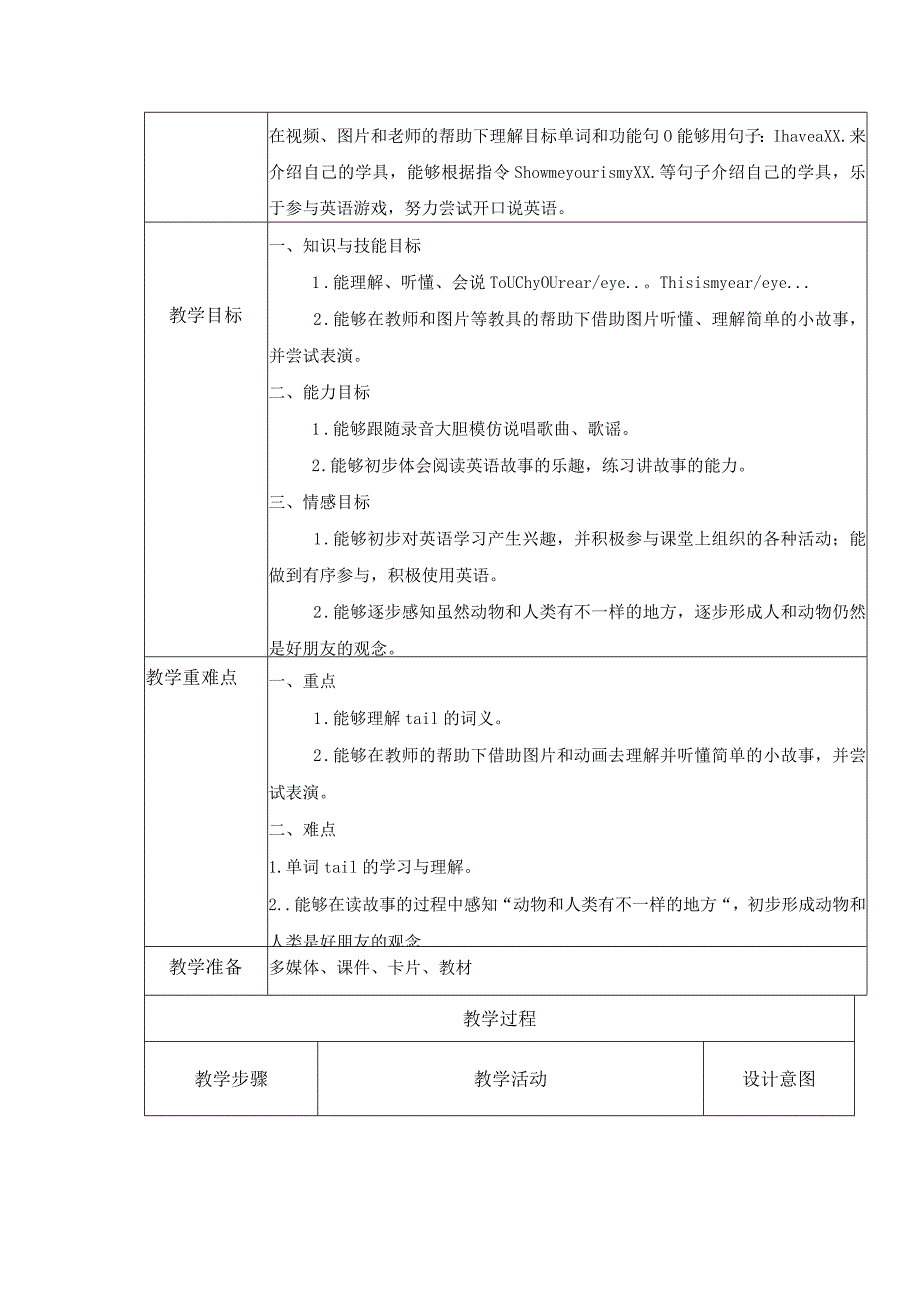 一年级上册Unit2Face版新起点一年级上册Unit1Storytime教学设计.docx_第2页