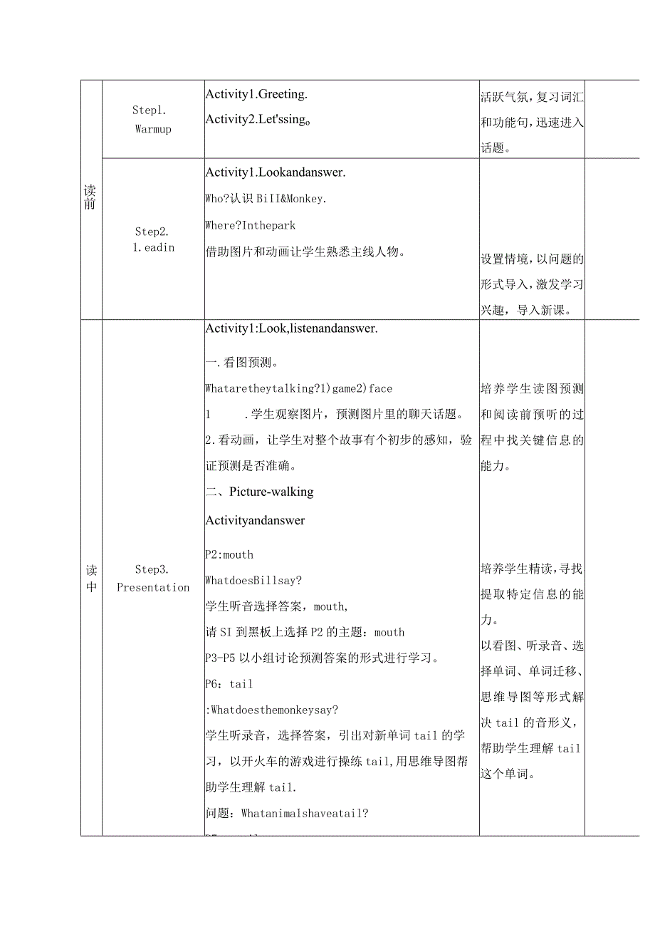 一年级上册Unit2Face版新起点一年级上册Unit1Storytime教学设计.docx_第3页