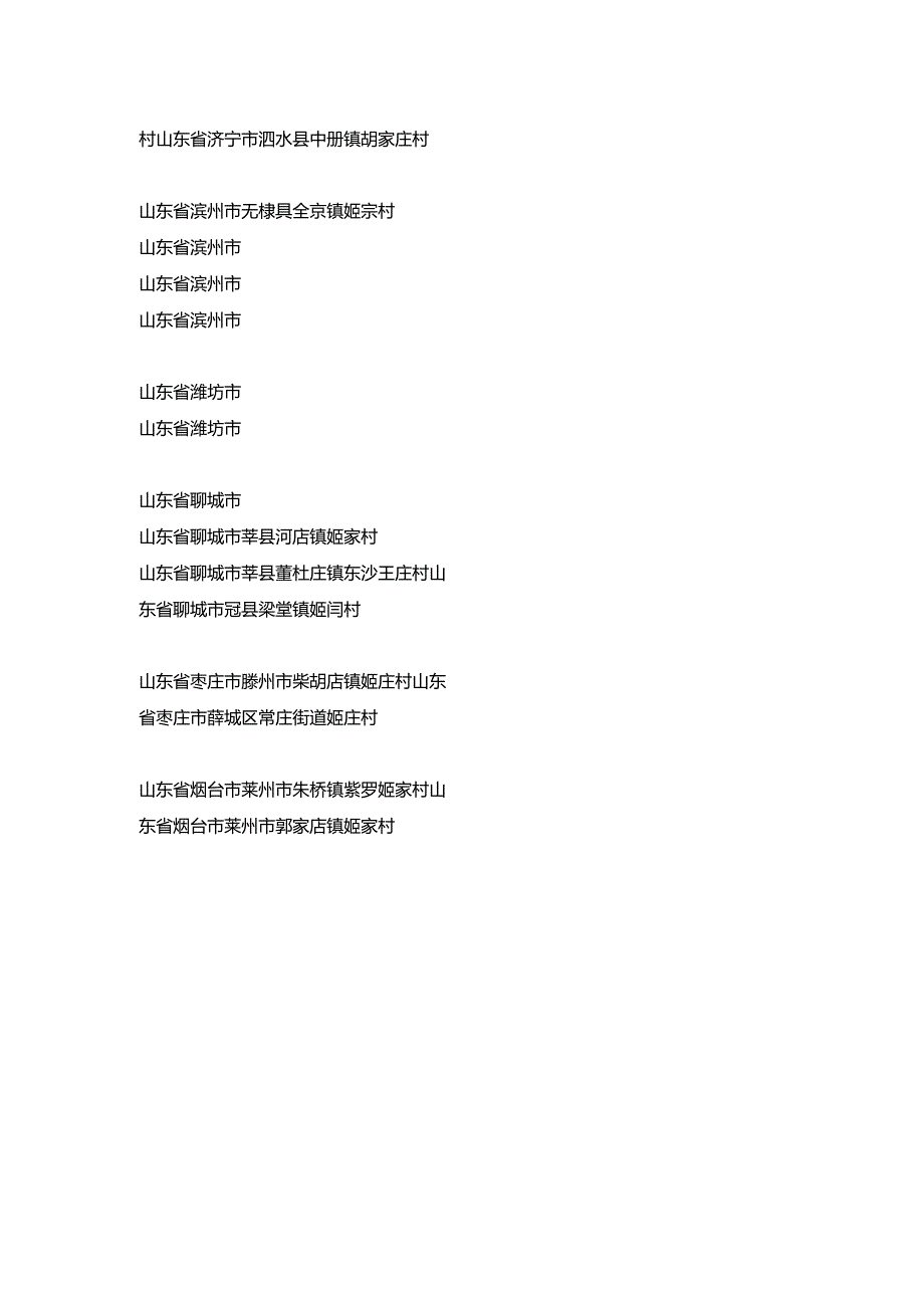 山东省姬氏宗亲分布村落.docx_第2页