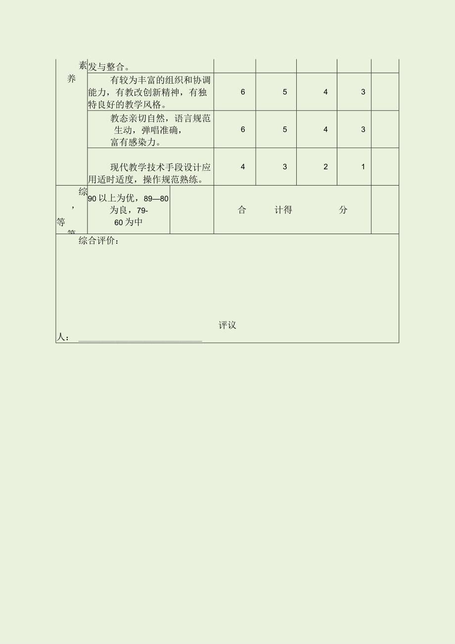 小学音乐学科课堂教学评价表（最新分享）.docx_第2页