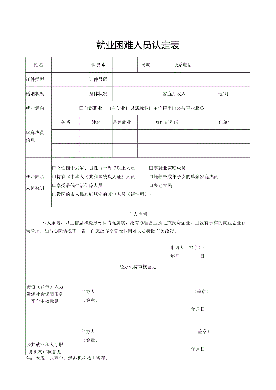 就业困难人员认定表.docx_第1页